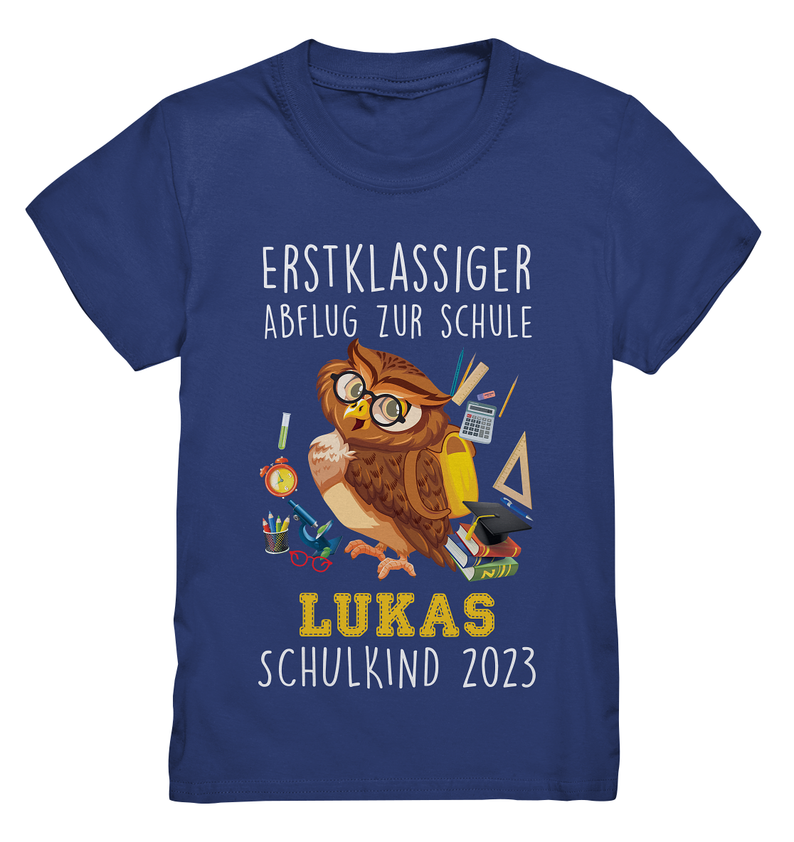 Kindershirt "Eule" Schulkind 2024, Datum und Name personalisierbar