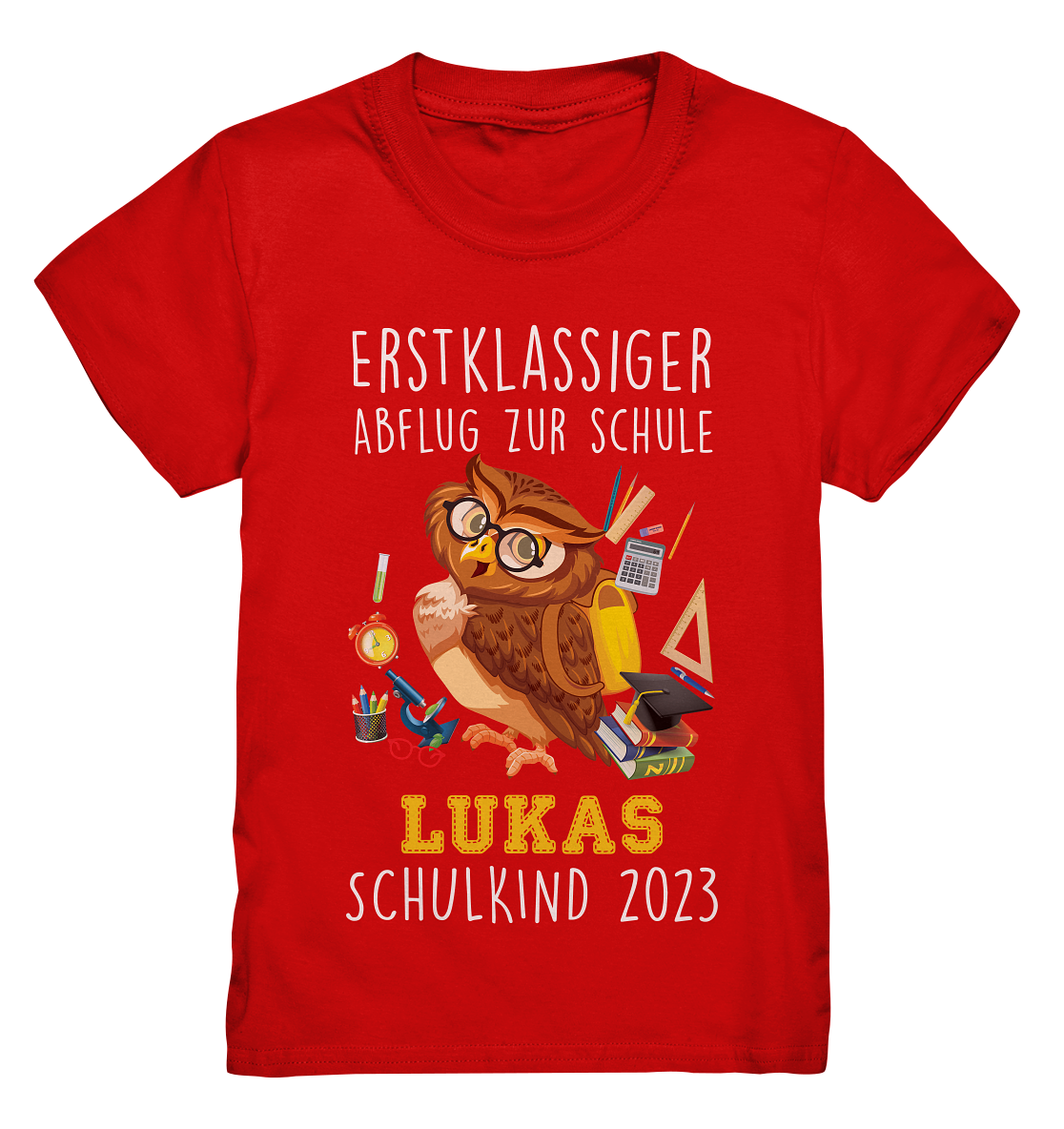 Kindershirt "Eule" Schulkind 2024, Datum und Name personalisierbar