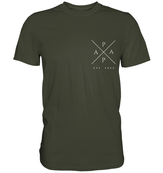 Papa Cross Khaki - Date Personalized - Premium Shirt